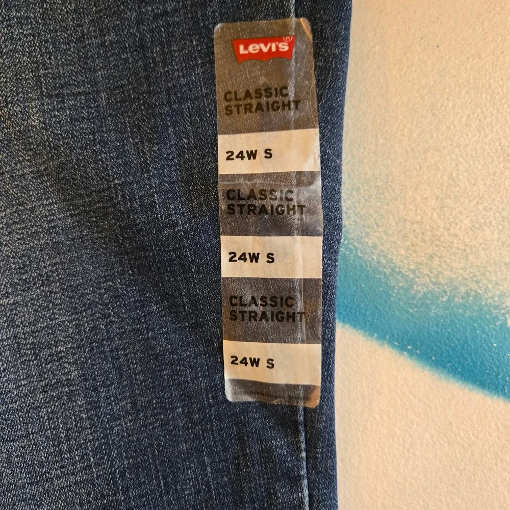 Levi Strauss & Co 414 Classic Straight Mid Rise Easy Through Hip Thigh Jeans 24W
